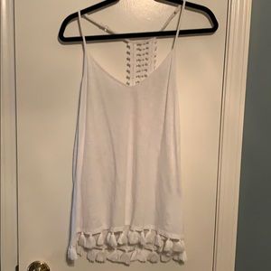 Lilly Pulitzer crochet back tank top with tassels